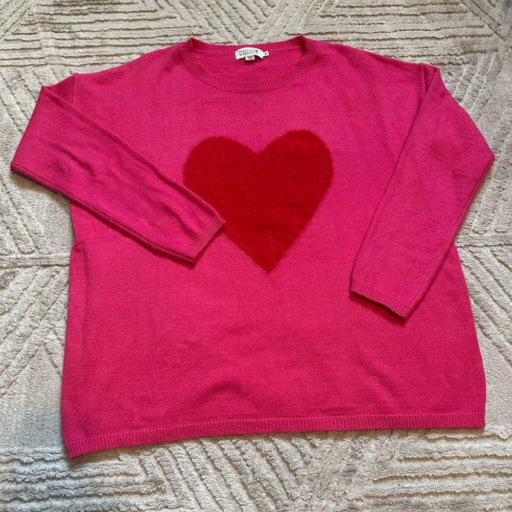 Valentine’s Day pink sweater w/ red heart- medium oversized- Molly Bracken - Picture 3 of 3